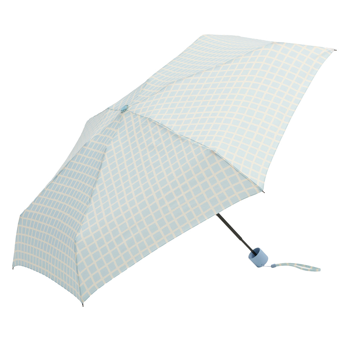 Marimekko Iso Ruutu Light Blue / White Mini Manual Umbrella