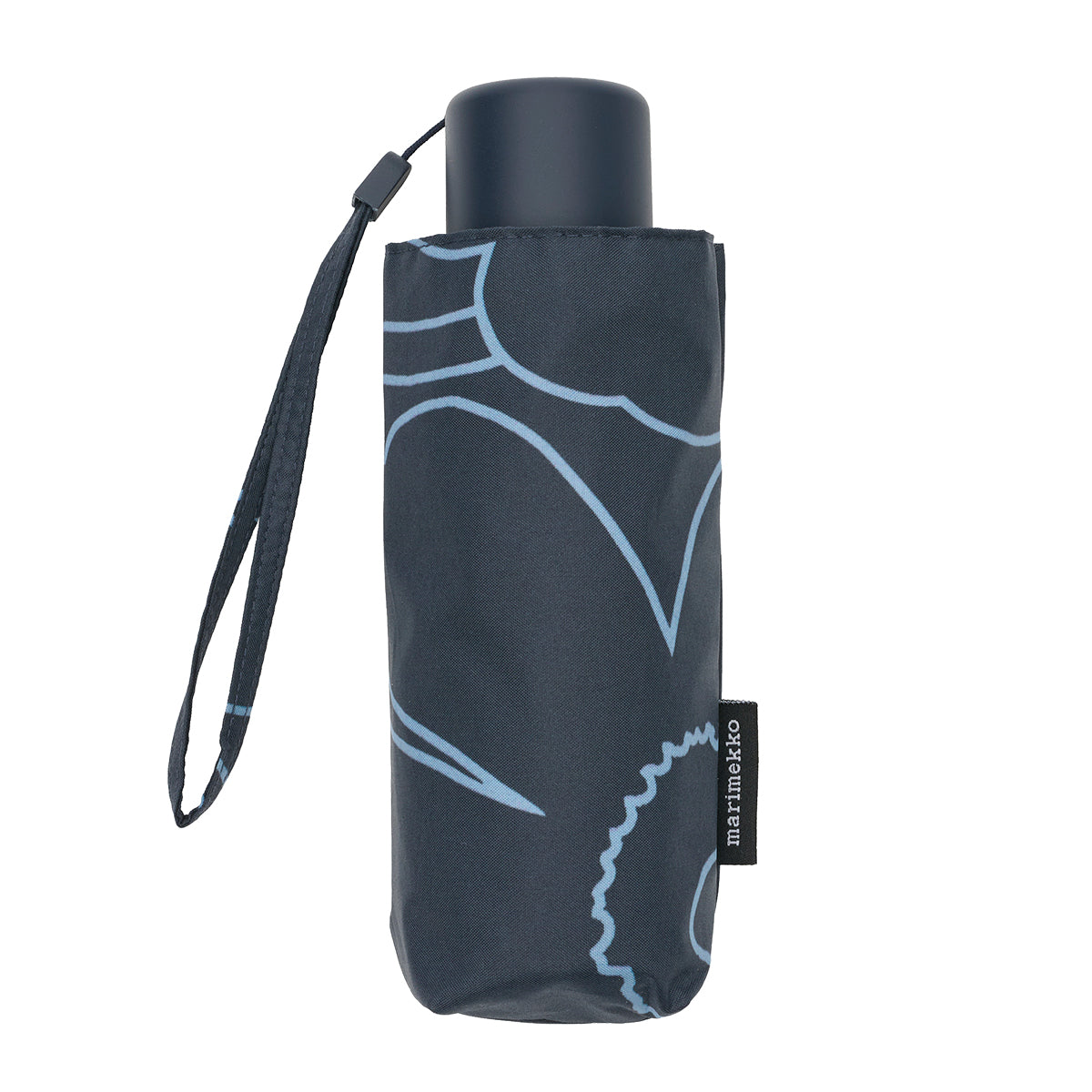 Marimekko Piirto Unikko Dark Blue / Light Blue Mini Manual Umbrella