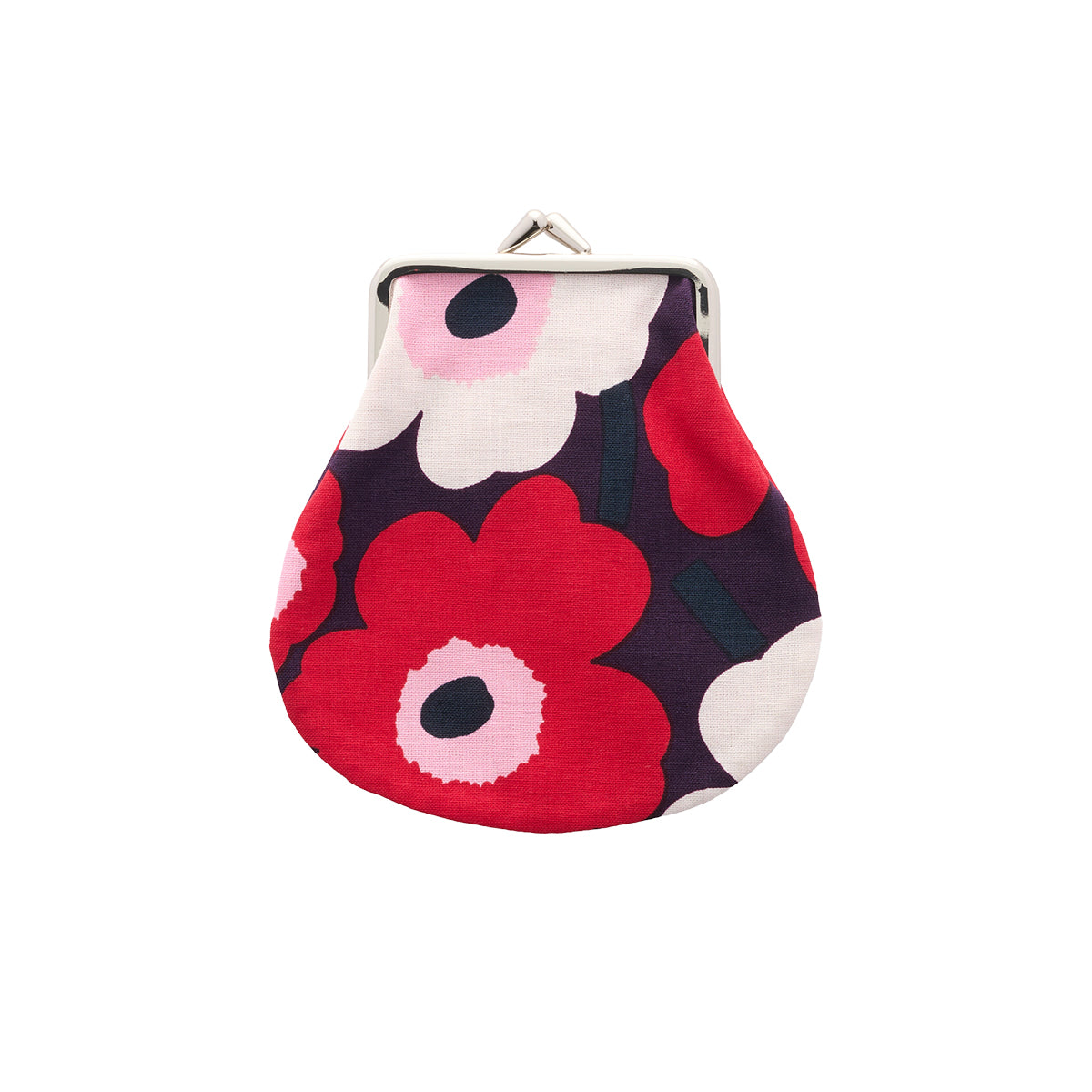 Marimekko Mini Unikko Plum / Cranberry / Off White Small Coin Purse