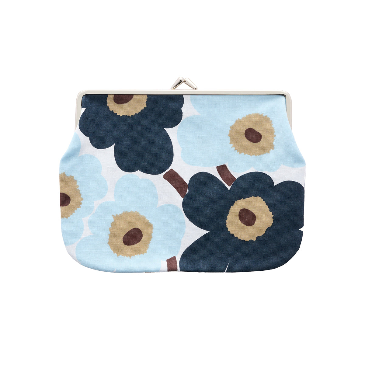 Marimekko Unikko / Navy Blue / Light Blue / Brown Large Coin Purse