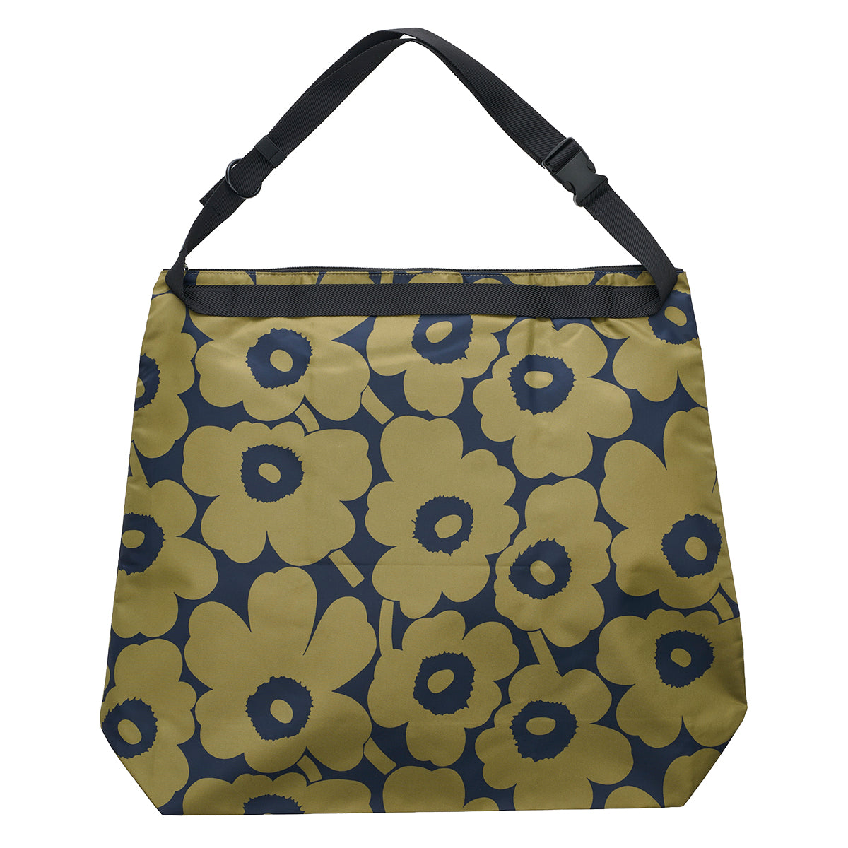 Marimekko Unikko Olive Green / Dark Blue Large Neat Crossbody Shoulder Bag