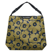 Marimekko Unikko Olive Green / Dark Blue Large Neat Crossbody Shoulder Bag