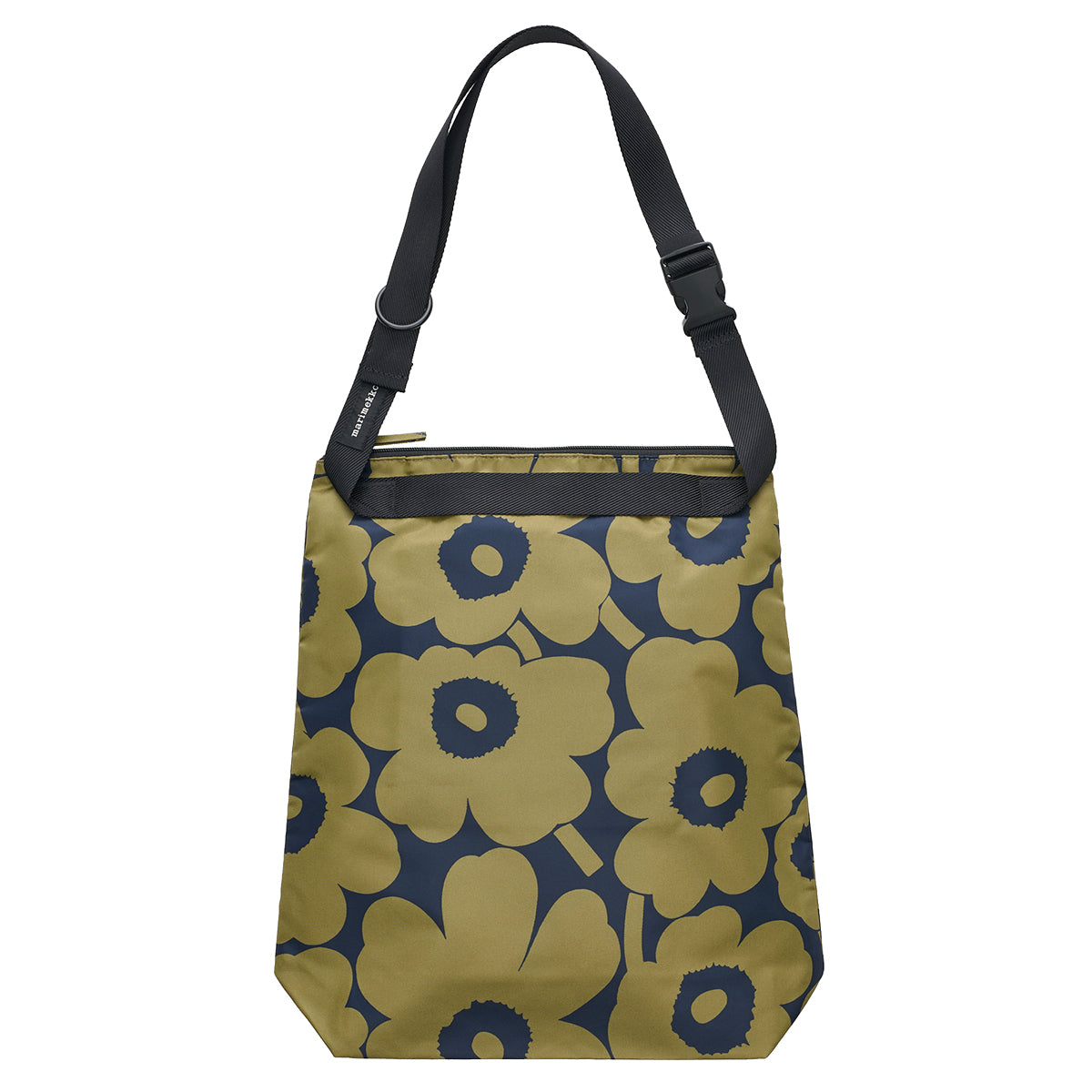 Marimekko Unikko Olive Green / Dark Blue Medium Neat Crossbody Shoulder Bag