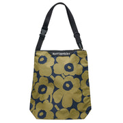 Marimekko Unikko Olive Green / Dark Blue Medium Neat Crossbody Shoulder Bag