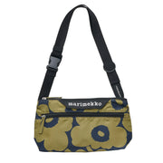 Marimekko Unikko Olive Green / Dark Blue Small Neat Crossbody Shoulder Bag