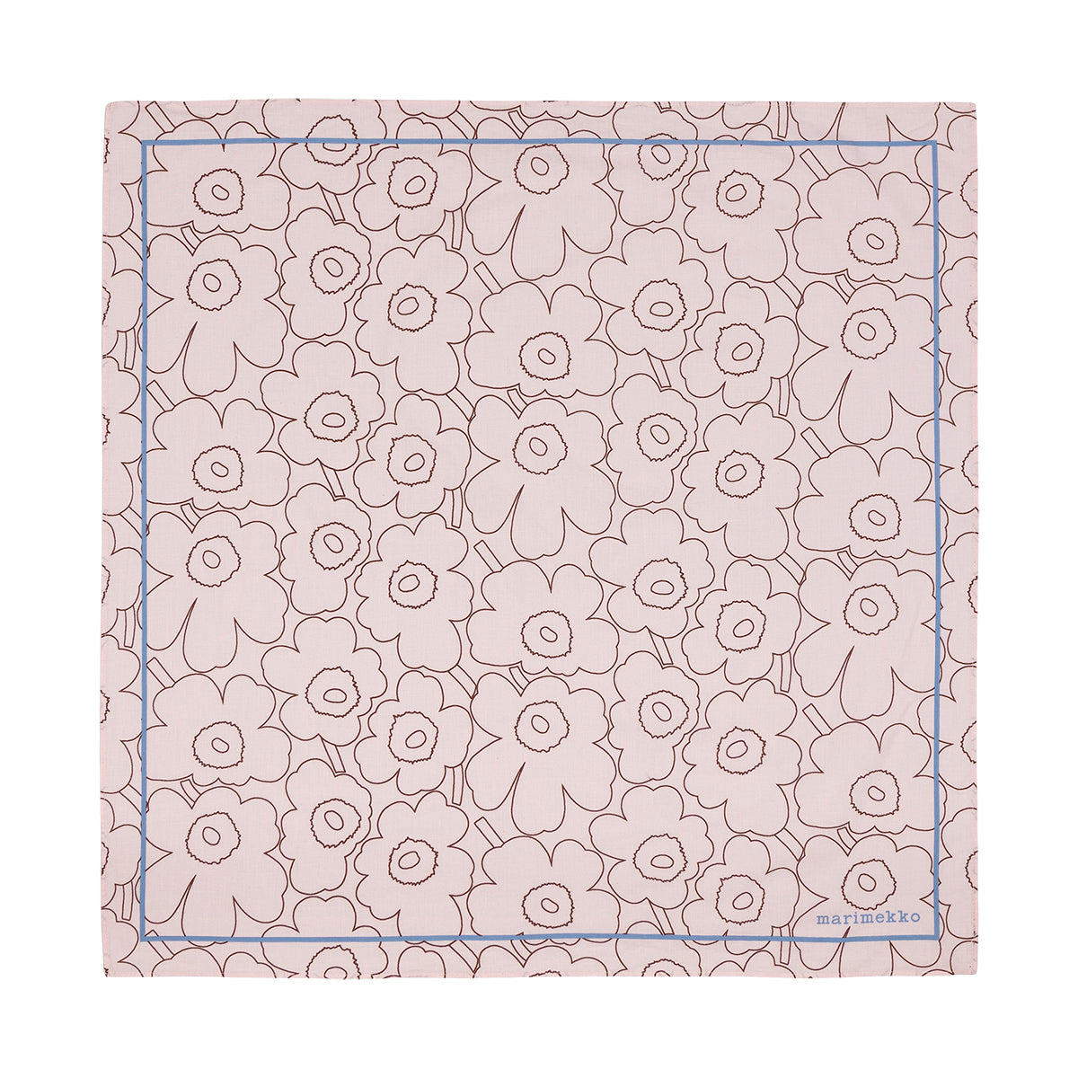 Marimekko Pesofati Piirto Unikko Light Pink / Brown / Blue Scarf