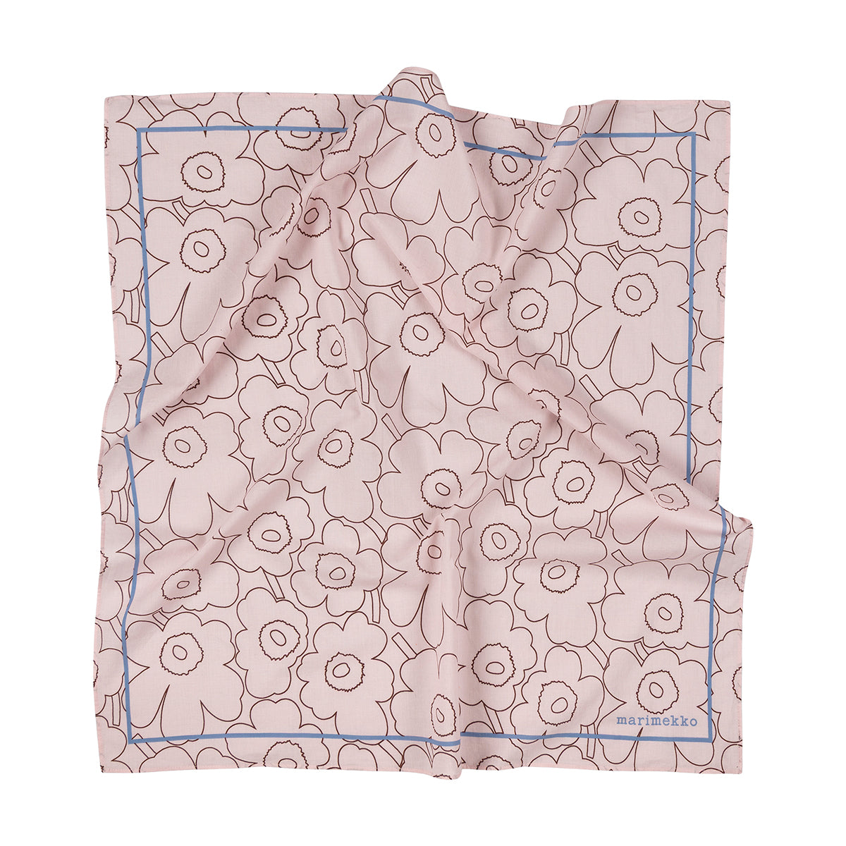 Marimekko Pesofati Piirto Unikko Light Pink / Brown / Blue Scarf