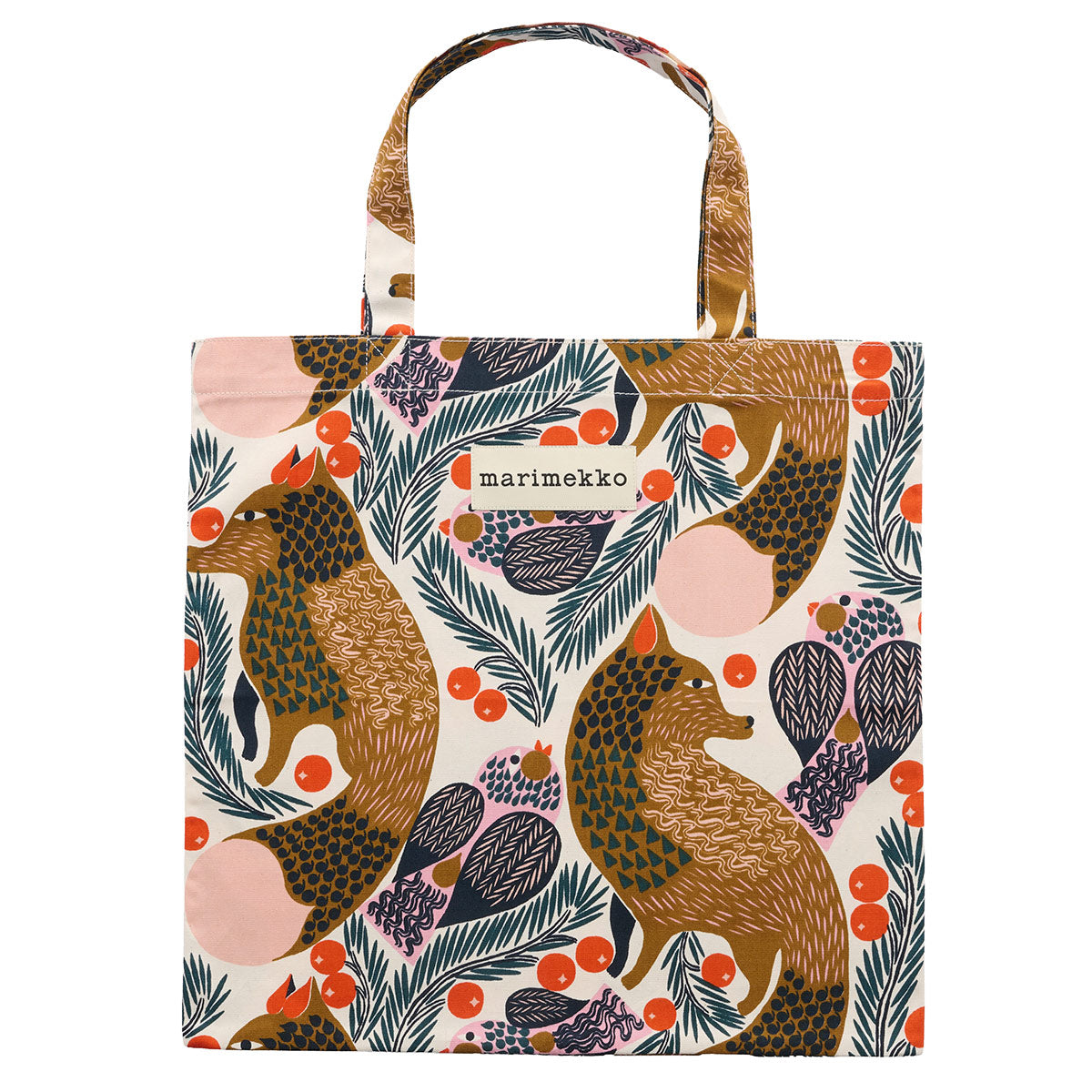 Marimekko Ketunmarja Off White / Brown / Pink Tote Bag