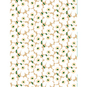 Marimekko Pieni Unikko Beige / White / Dark Green Cotton Fabric