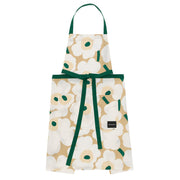 Marimekko Unikko Beige / White / Dark Green Apron