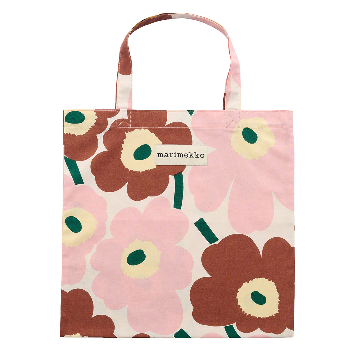 Marimekko Pieni Unikko Pink / Chestnut / Dark Green Tote Bag