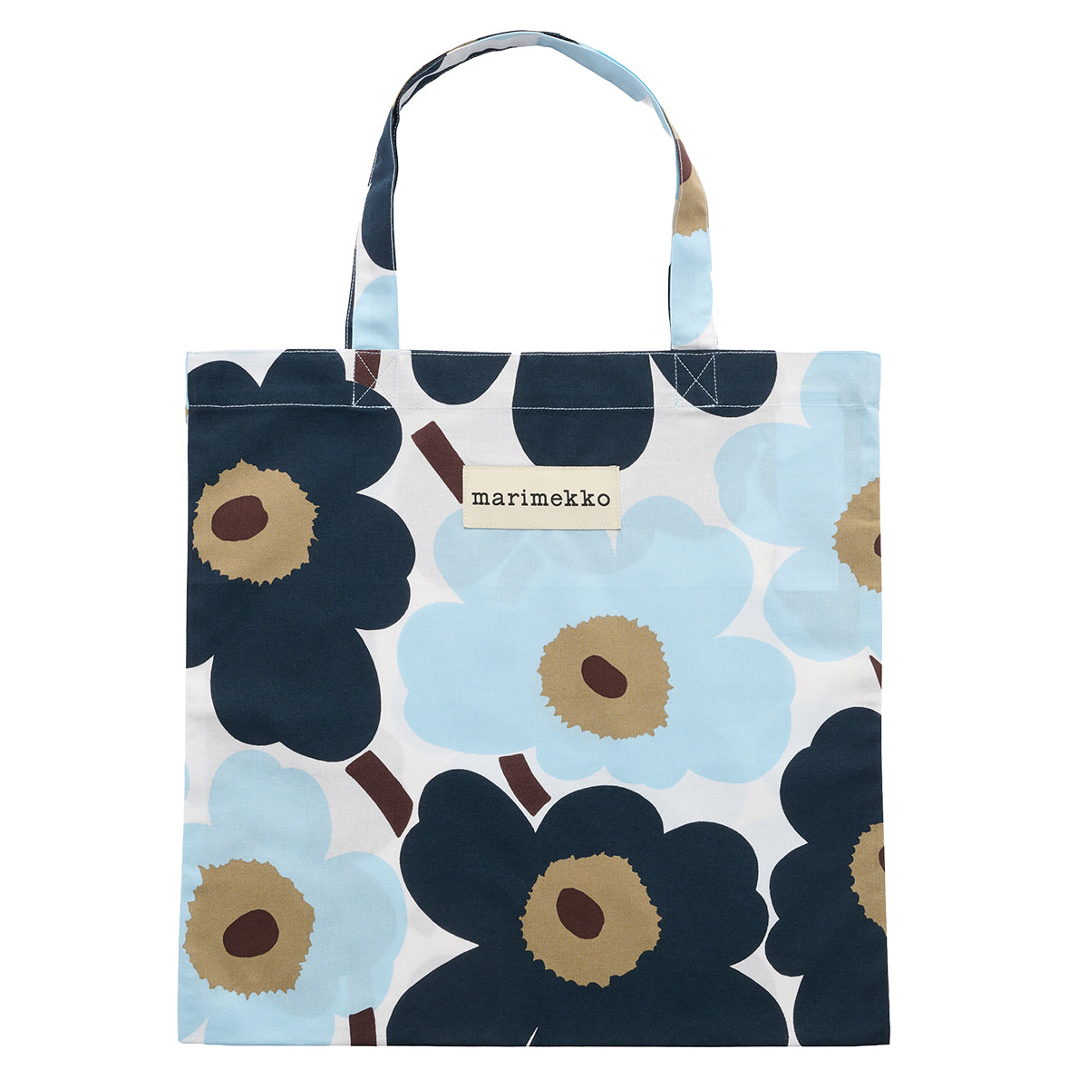 Marimekko Unikko White / Light Blue / Brown Tote Bag