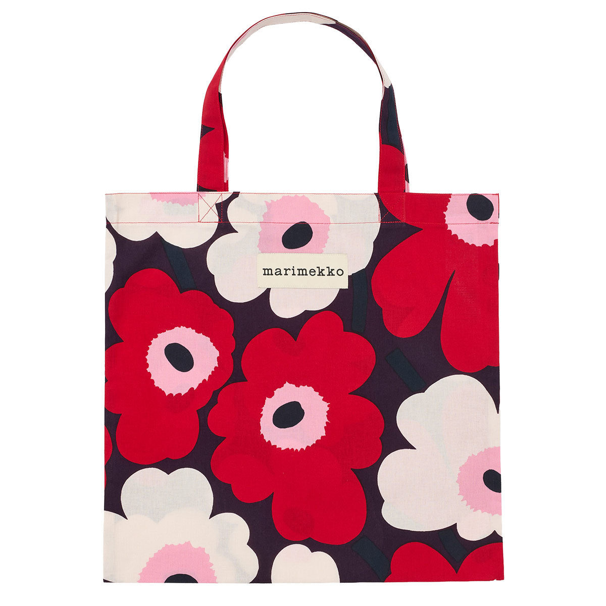 Marimekko Pieni Unikko Plum / Cranberry / Off White Tote Bag