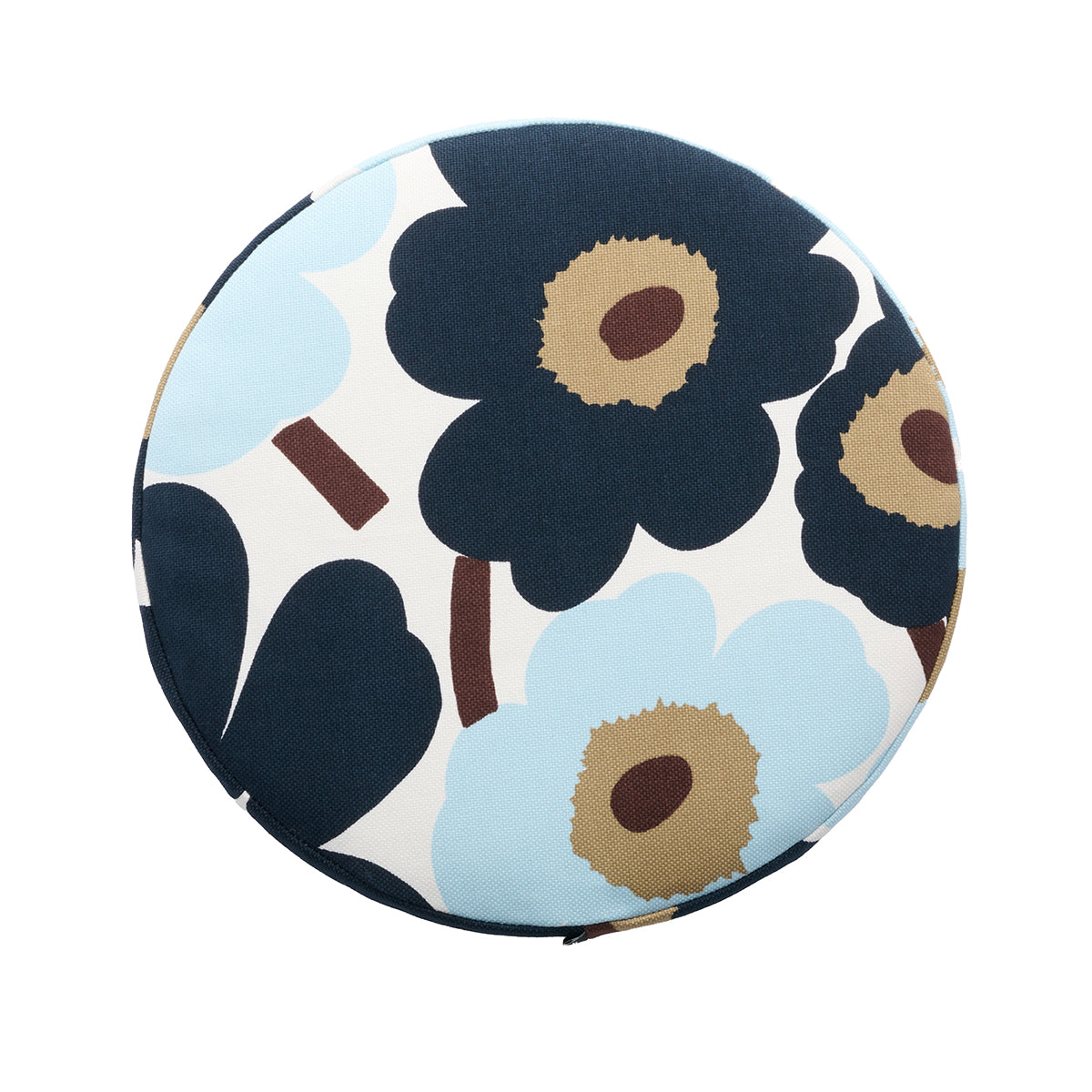 Marimekko Unikko White / Dark Blue / Light Blue Seat Cushion