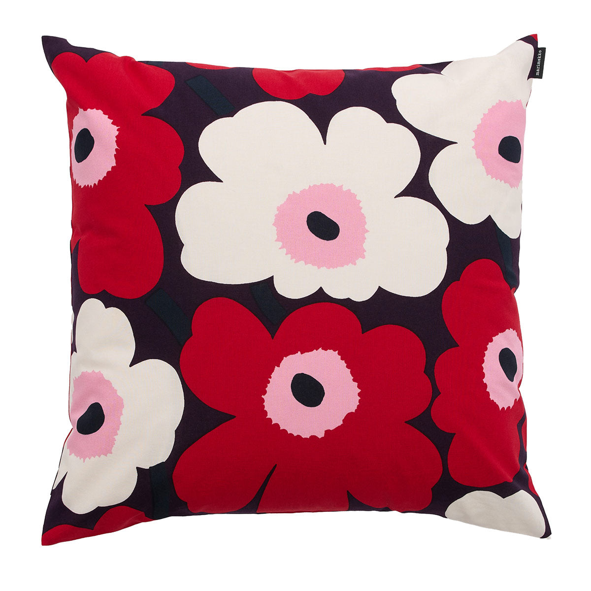 Marimekko Pieni Unikko Plum / Cranberry / Off White Throw Pillow