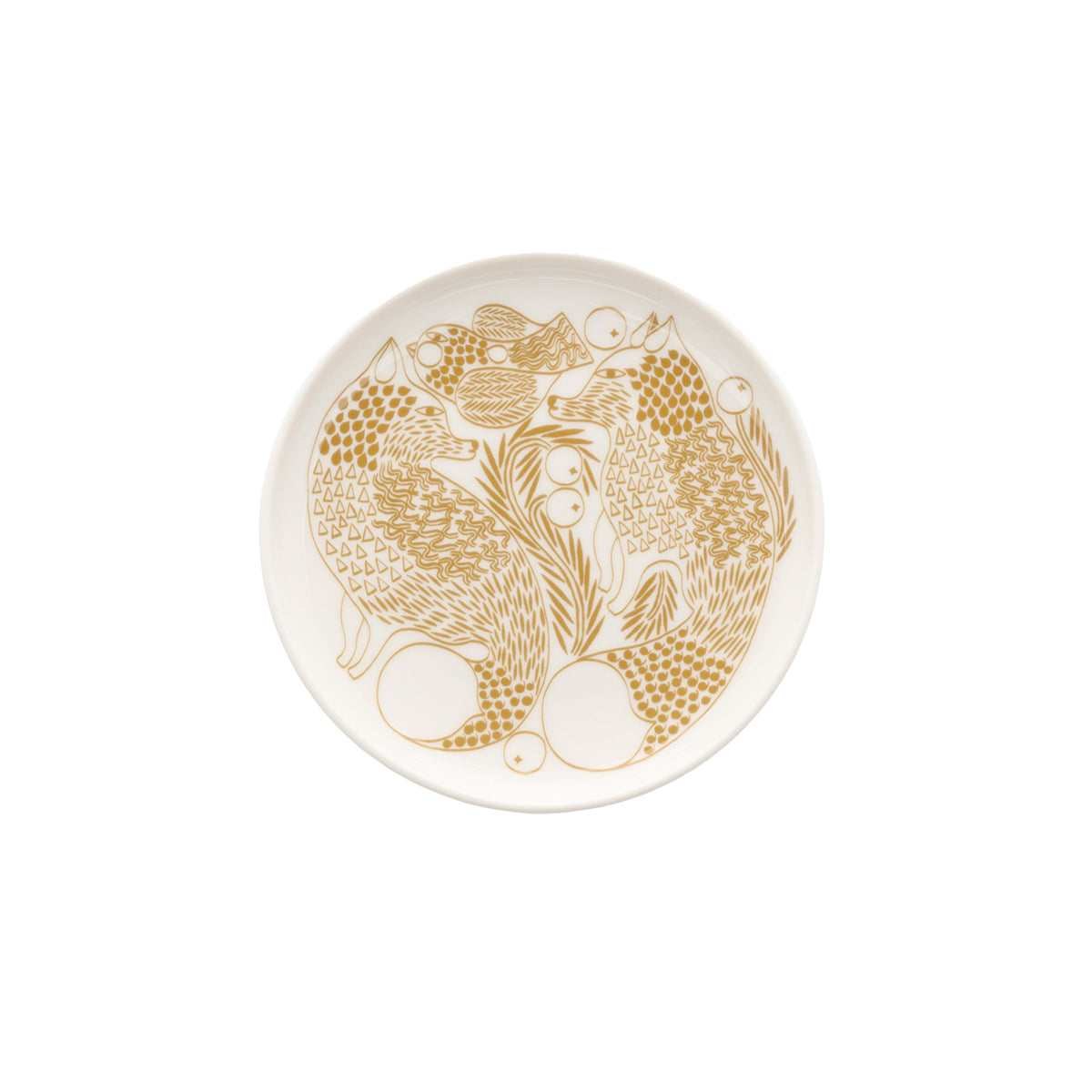 Marimekko Piirto Ketunmarja Bronze Brown / White Snack Plate