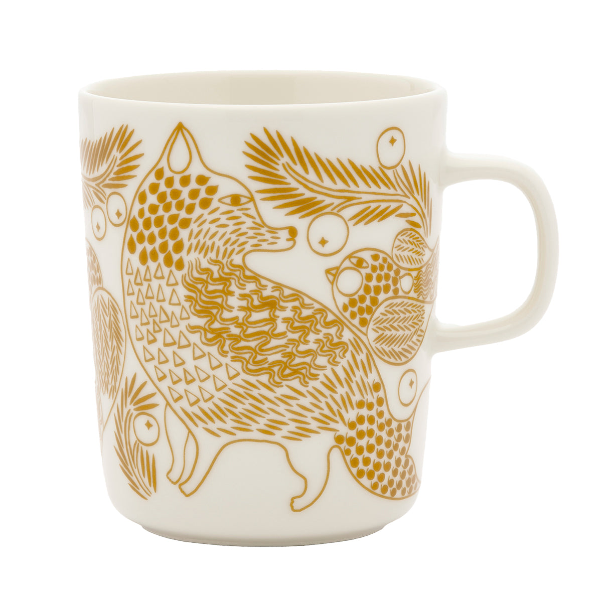 Marimekko Piirto Ketunmarja Bronze Brown / White Mug