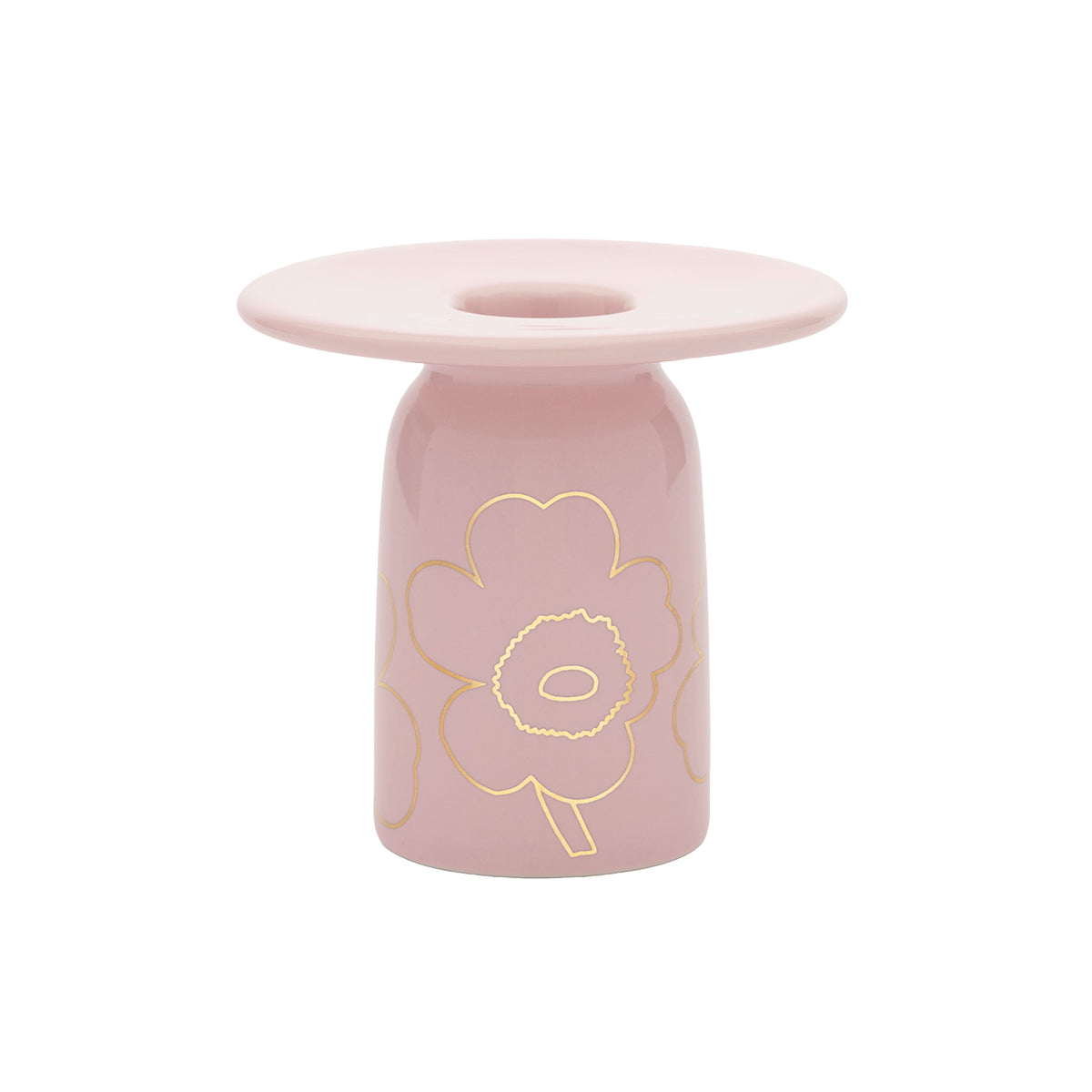 Marimekko Piirto Unikko Light Pink / Gold Candle Holder