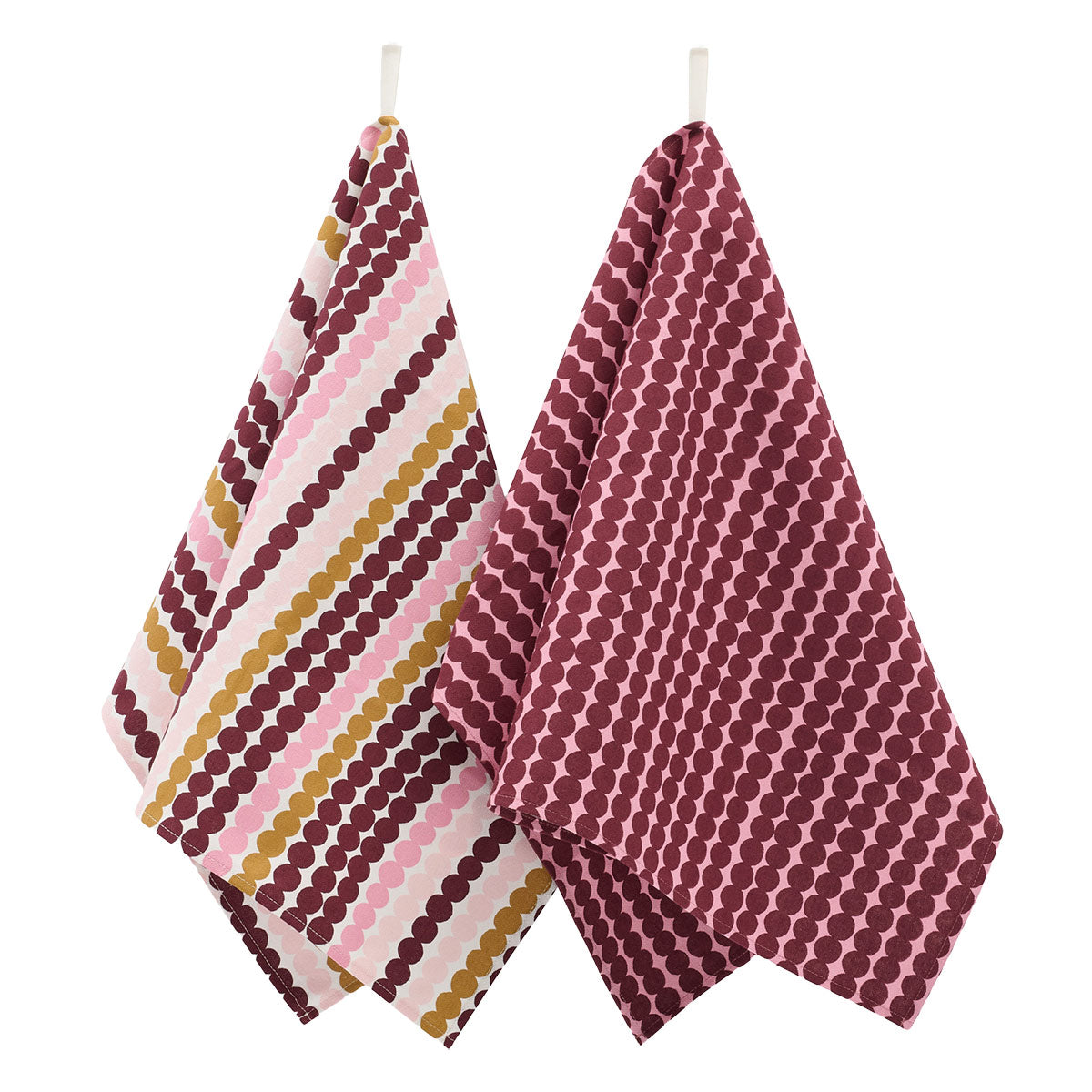 Marimekko Rasymatto Rose / Wine Red / Multi Tea Towel Set