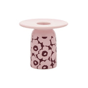Marimekko Pikkuinen Unikko Light Pink / Burgundy Candle Holder