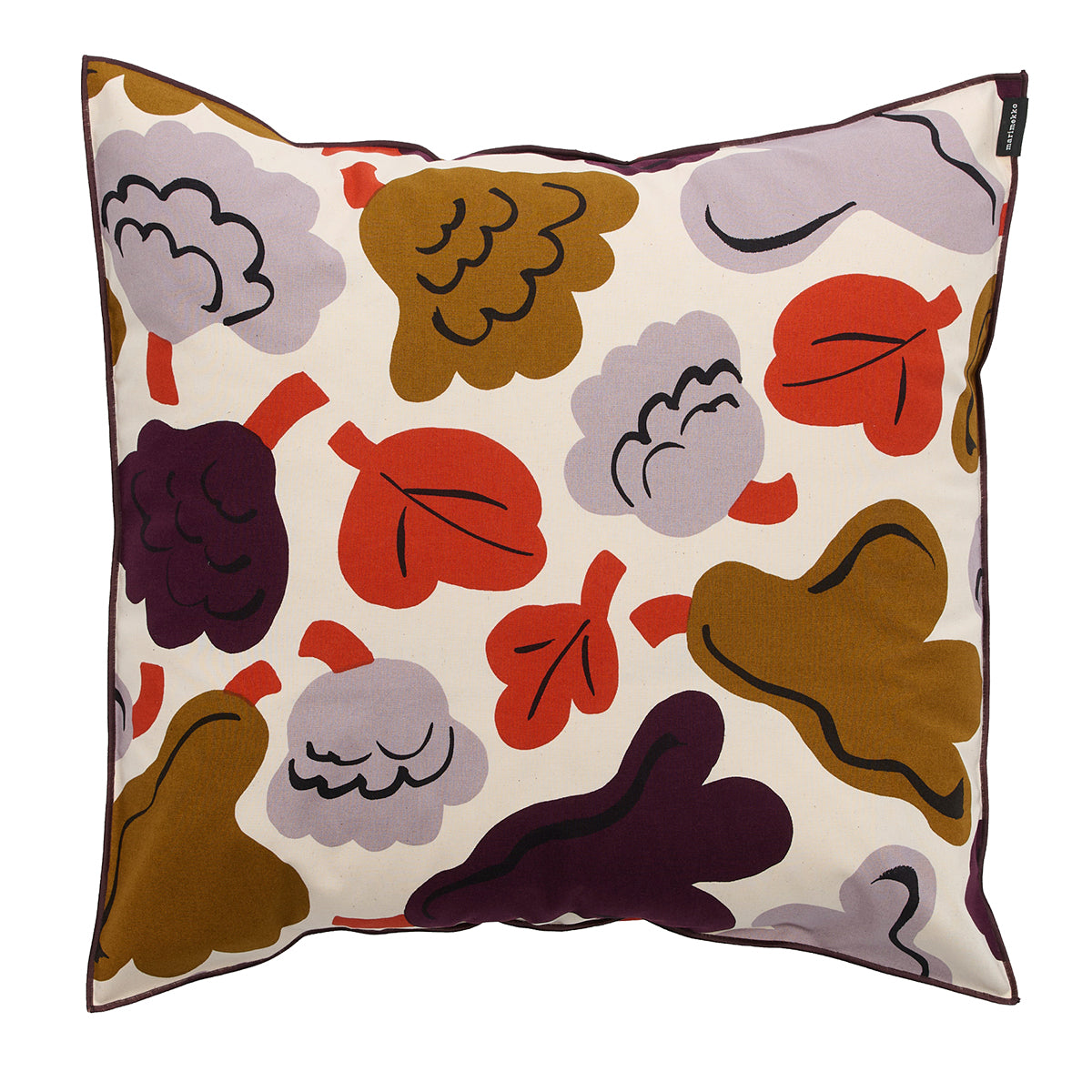 Marimekko Kukasta Kukkaan Plum / Bronze / Terracotta Throw Pillow