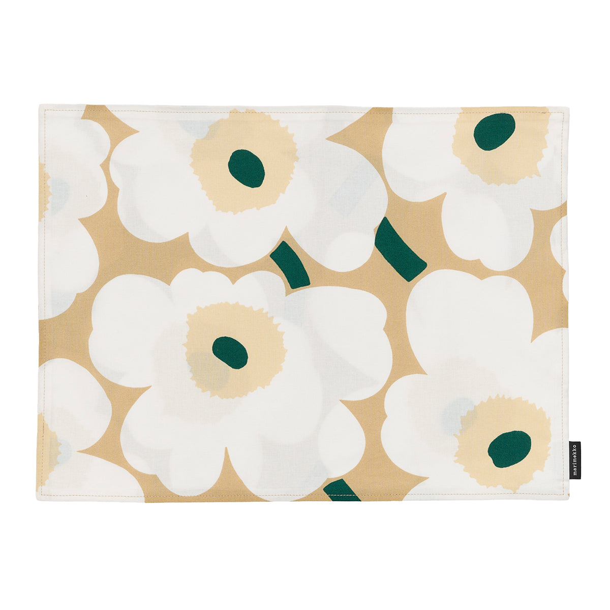 Marimekko Pieni Unikko Beige / White / Dark Green Coated Placemat