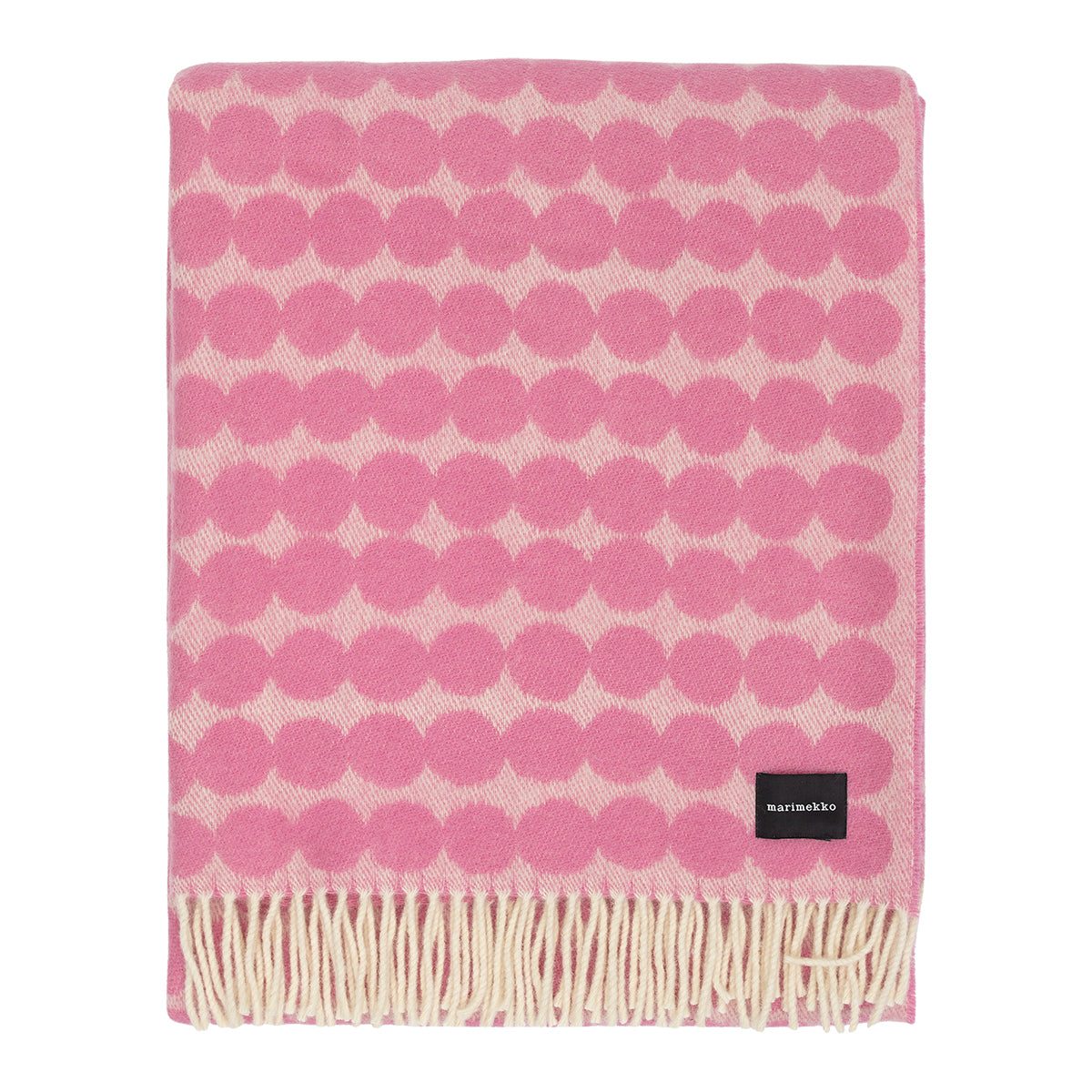 Marimekko Rasymatto Rose / Off White Wool Throw Blanket