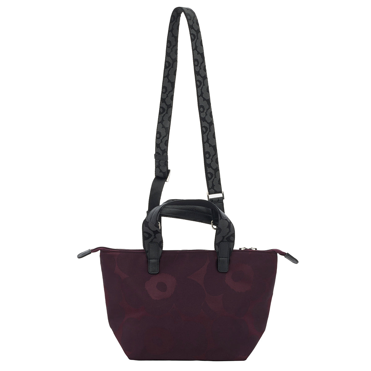 Marimekko Unikko Plum / Black Small Tote Shoulder Bag