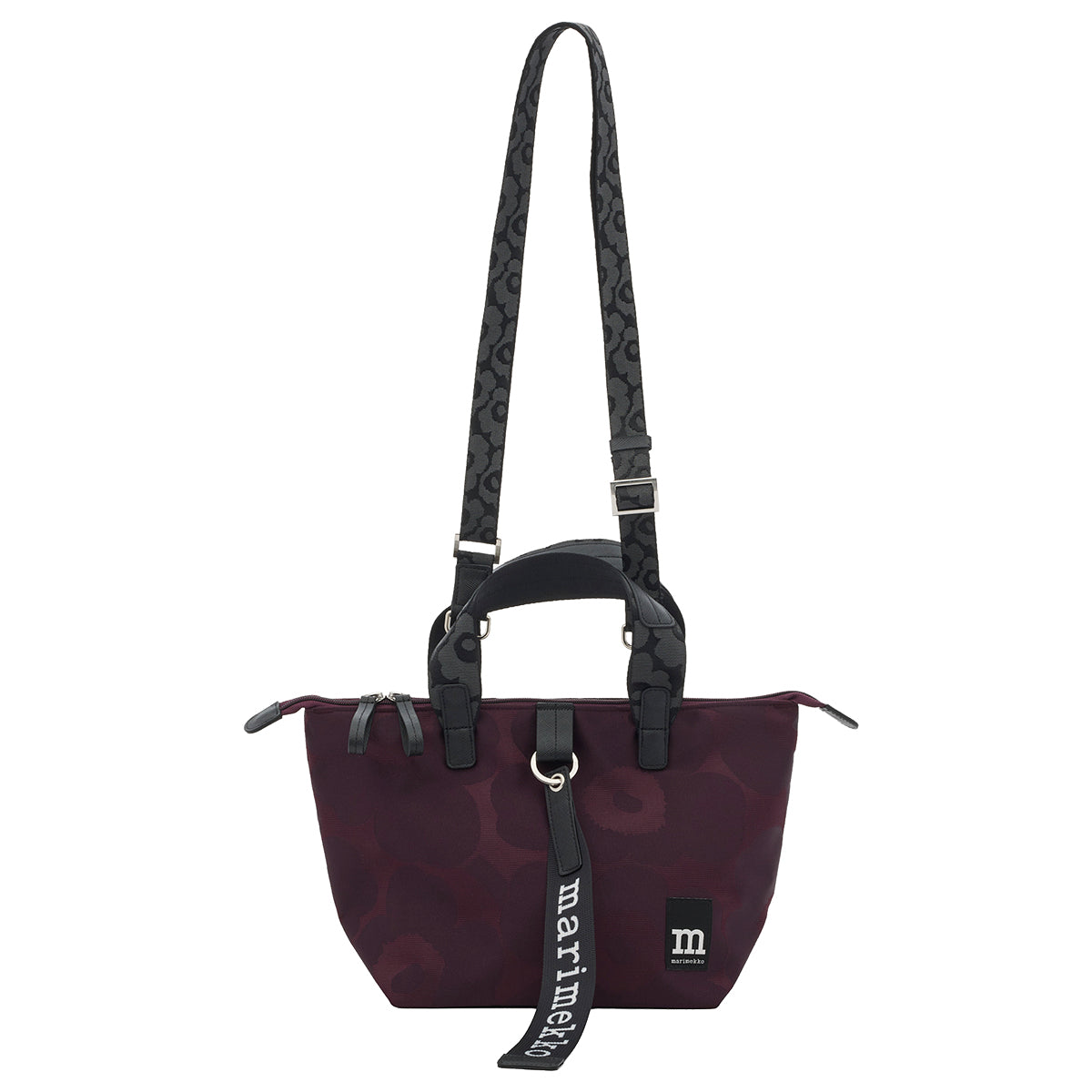 Marimekko Unikko Plum / Black Small Tote Shoulder Bag