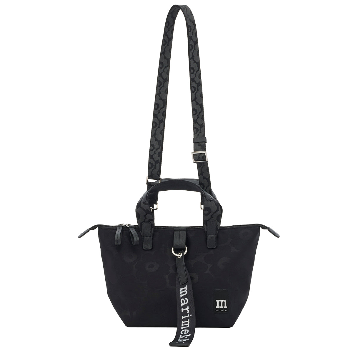 Marimekko Unikko Black Small Tote Shoulder Bag