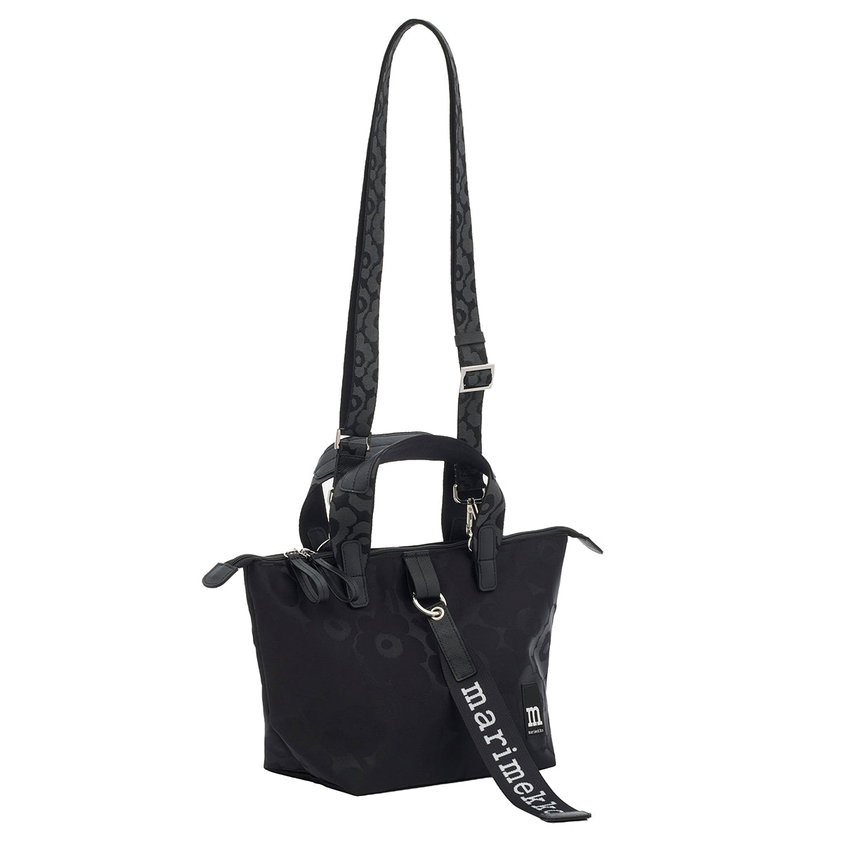 Marimekko Unikko Black Small Tote Shoulder Bag