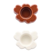 Marimekko Unikko Chestnut Brown / White Tealight Candle Holder Set