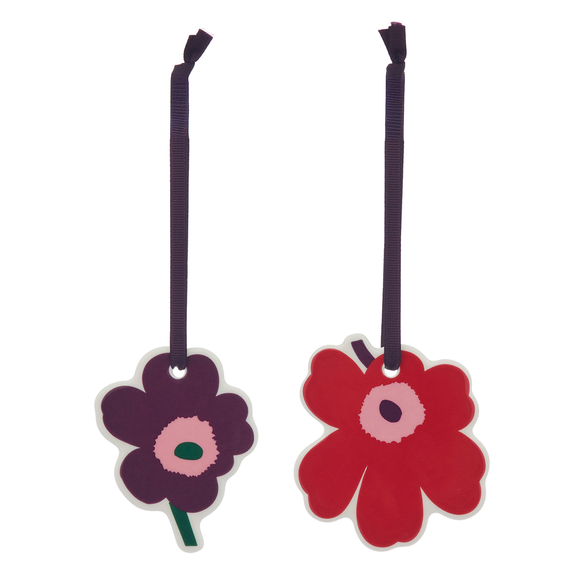 Marimekko Unikko Cranberry / Plum / Pink Flat Ornament Set