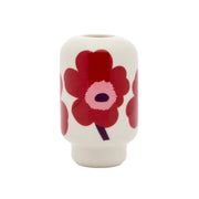 Marimekko Unikko White / Cranberry / Pink Small Ceramic Vase