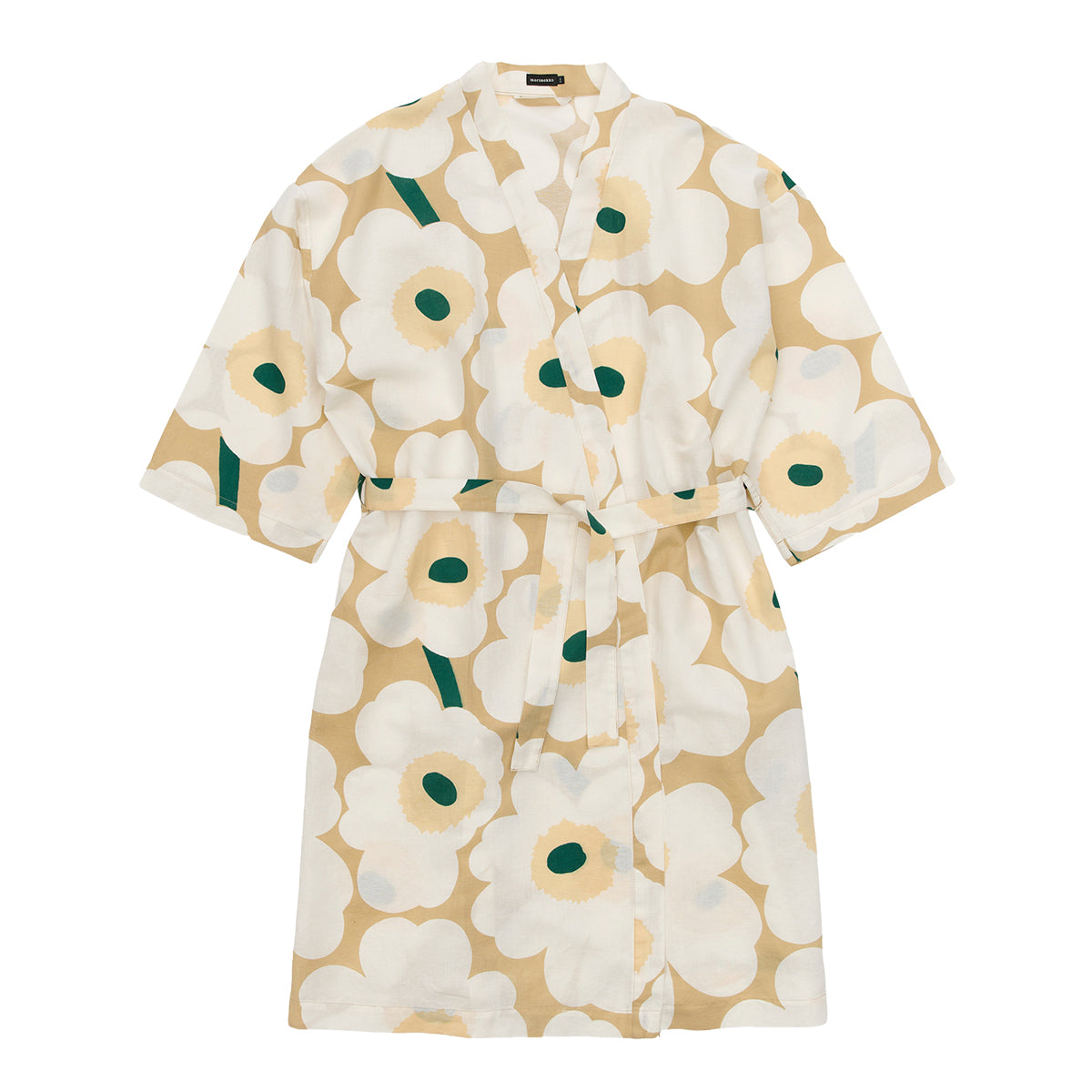 Marimekko Unikko Beige / White / Dark Green Morning Gown