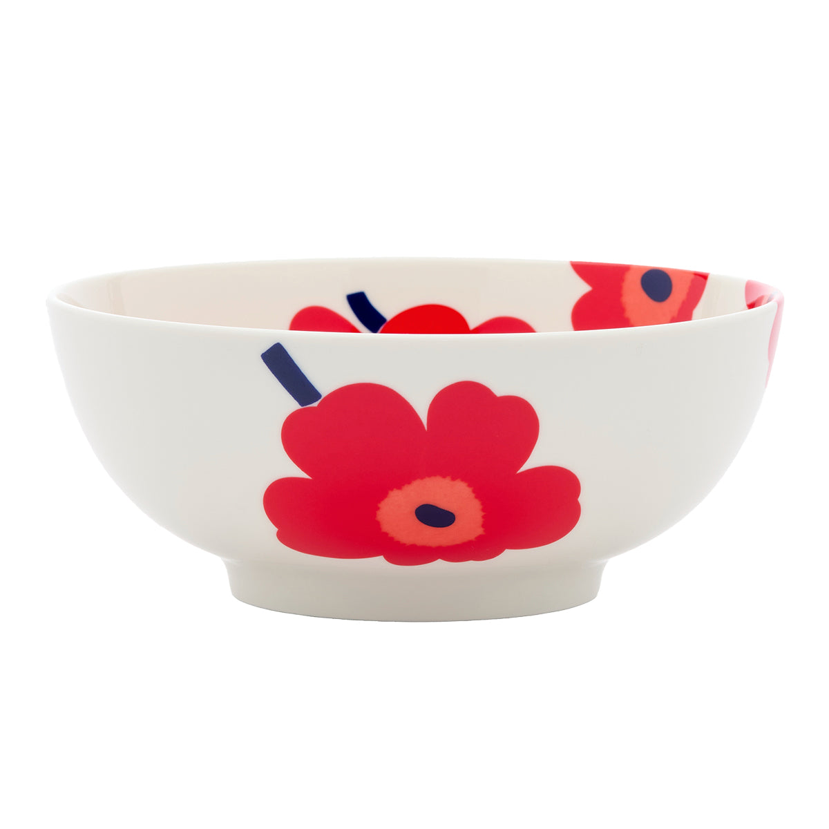 Marimekko Unikko White / Red / Dark Blue Small Serving Bowl