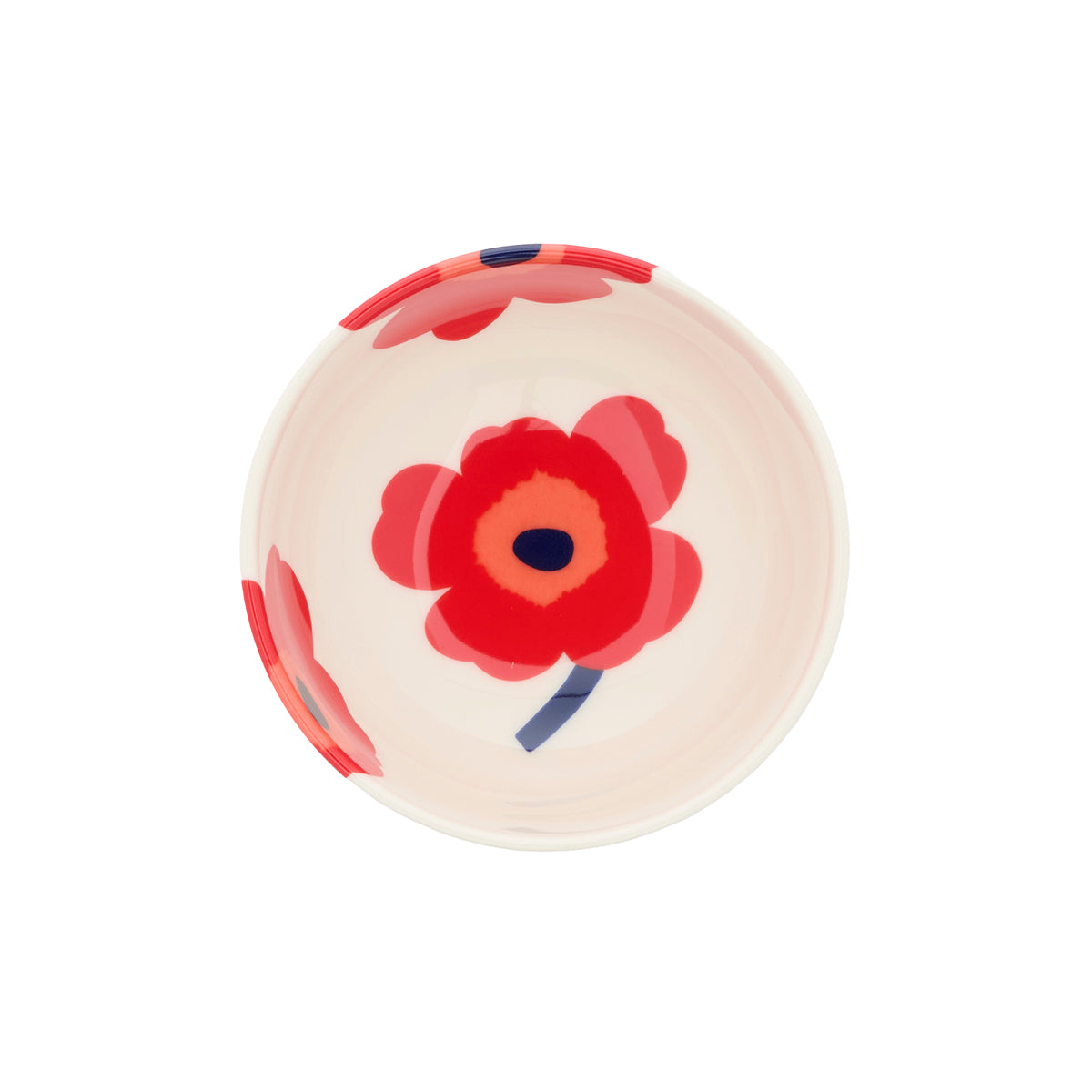 Marimekko Unikko White / Red / Dark Blue Small Rice Bowl