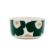 Marimekko Unikko Dark Green / Beige / White Soup / Cereal Bowl