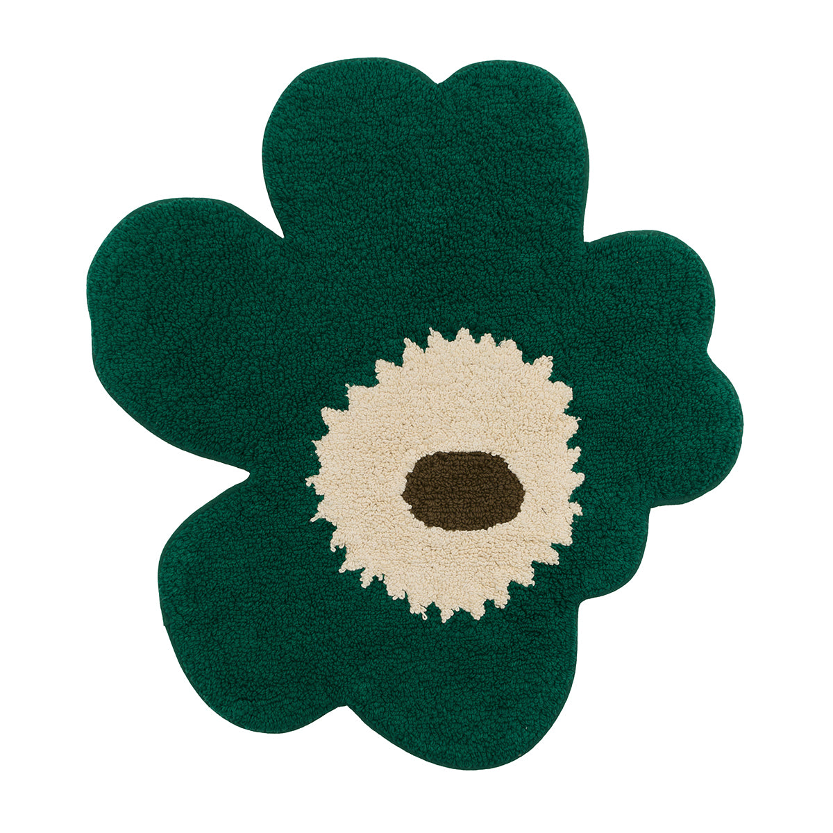 Marimekko Unikko Dark Green / Cream / Brown Bath Mat