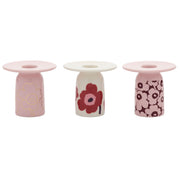 Marimekko Unikko Pink / Multicolor 3pc Candle Holder Set