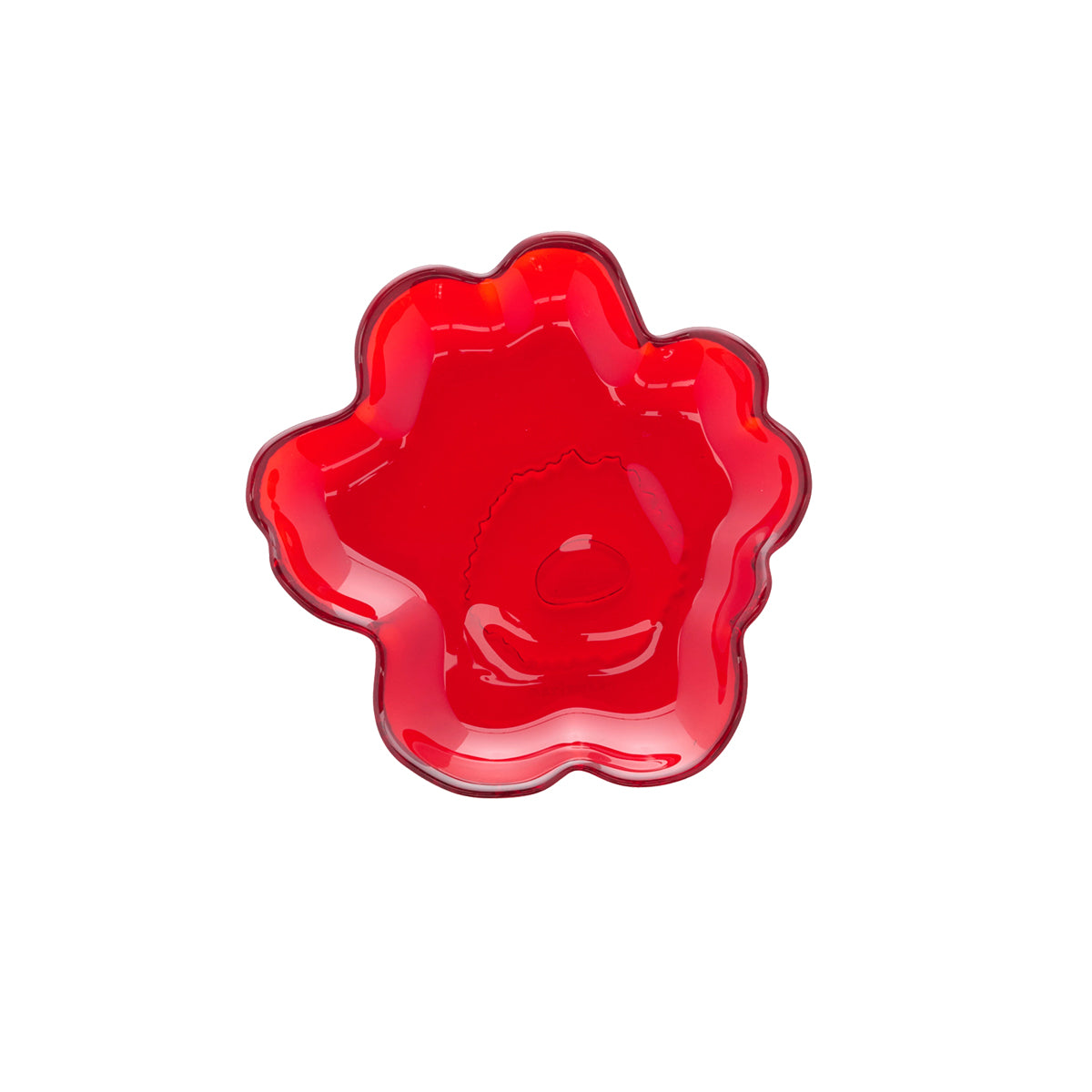 Marimekko Unikko Shape Red Glass Snack Plate