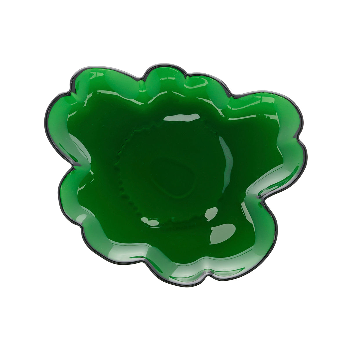 Marimekko Unikko Shape Dark Green Glass Salad Plate