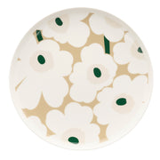 Marimekko Unikko White / Beige / Dark Green Dinner Plate