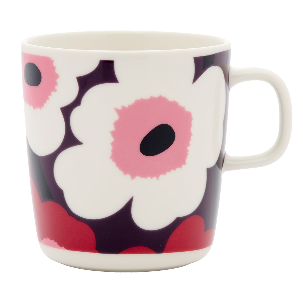 Marimekko Unikko Plum / White / Pink Large Mug