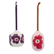 Marimekko Unikko Pink / Cranberry / Plum Ornament Set