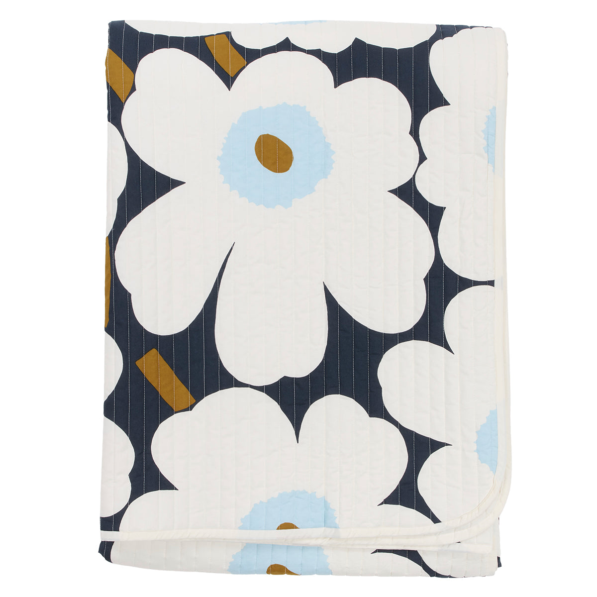 Marimekko Unikko Dark Blue / Off White / Light Blue Large Bedspread