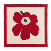 Marimekko Unikko Cranberry / Off White / Rose Square Tablecloth