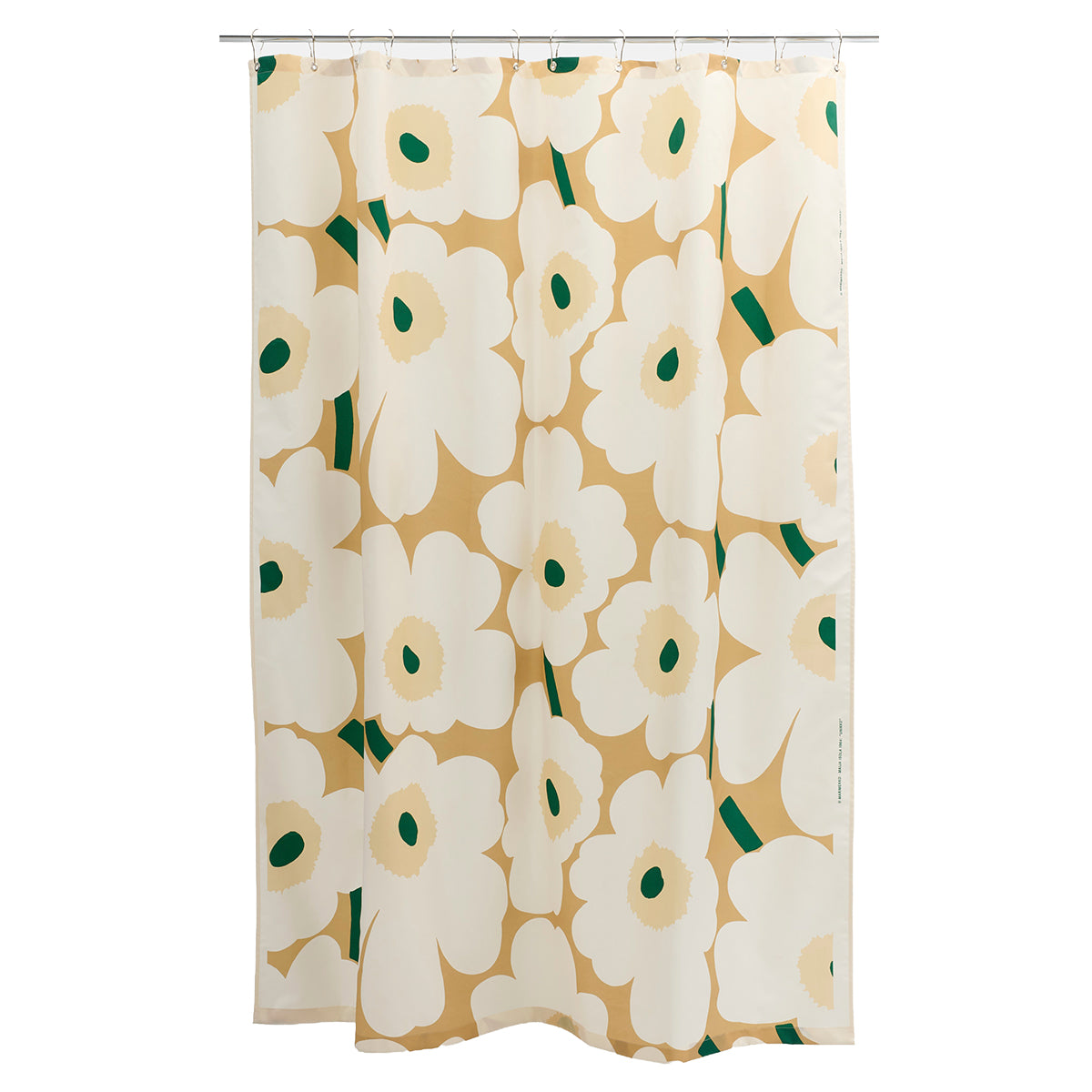Marimekko Unikko Beige / White / Dark Green Shower Curtain