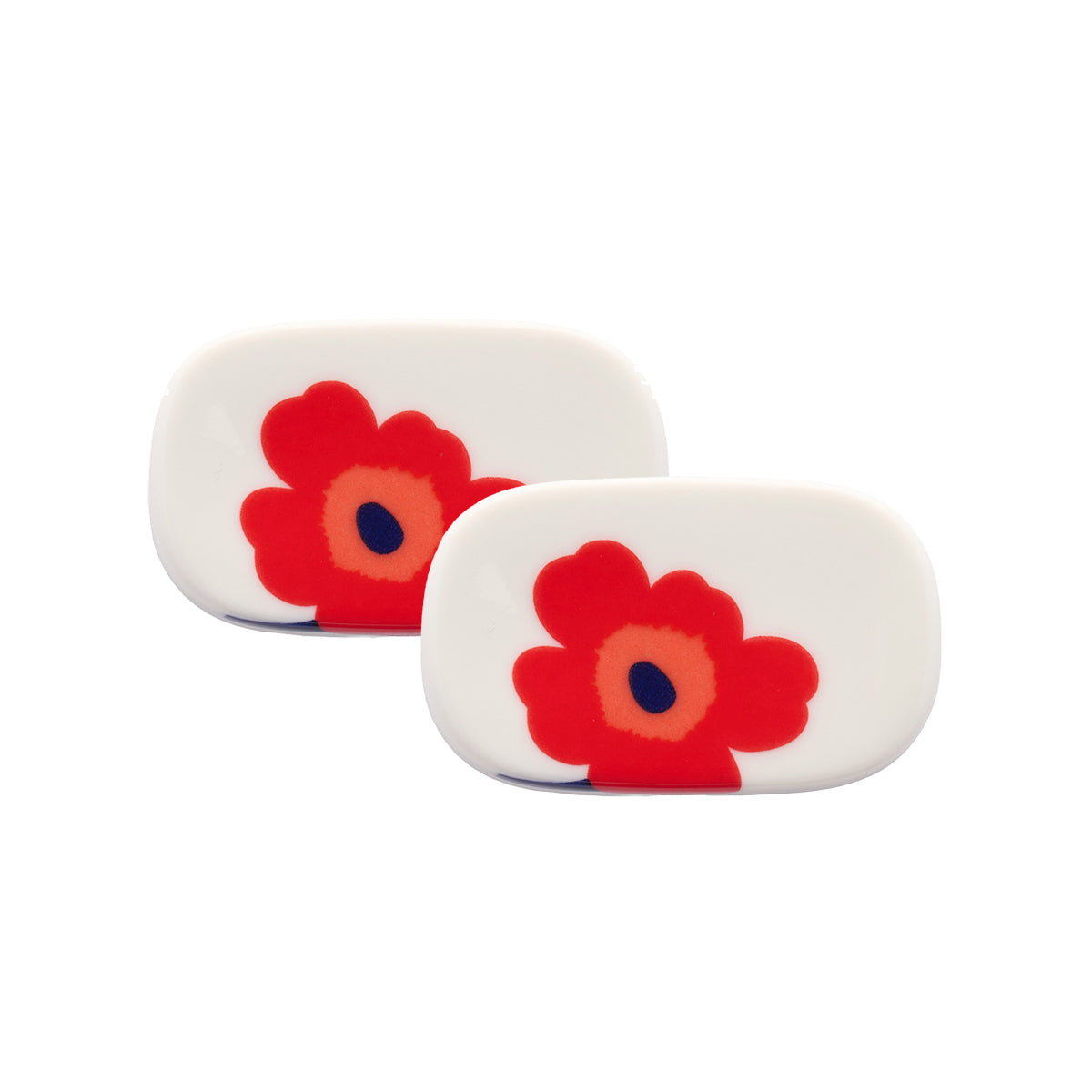 Marimekko Unikko White / Red / Dark Blue Chopstick Holders - Set of 2