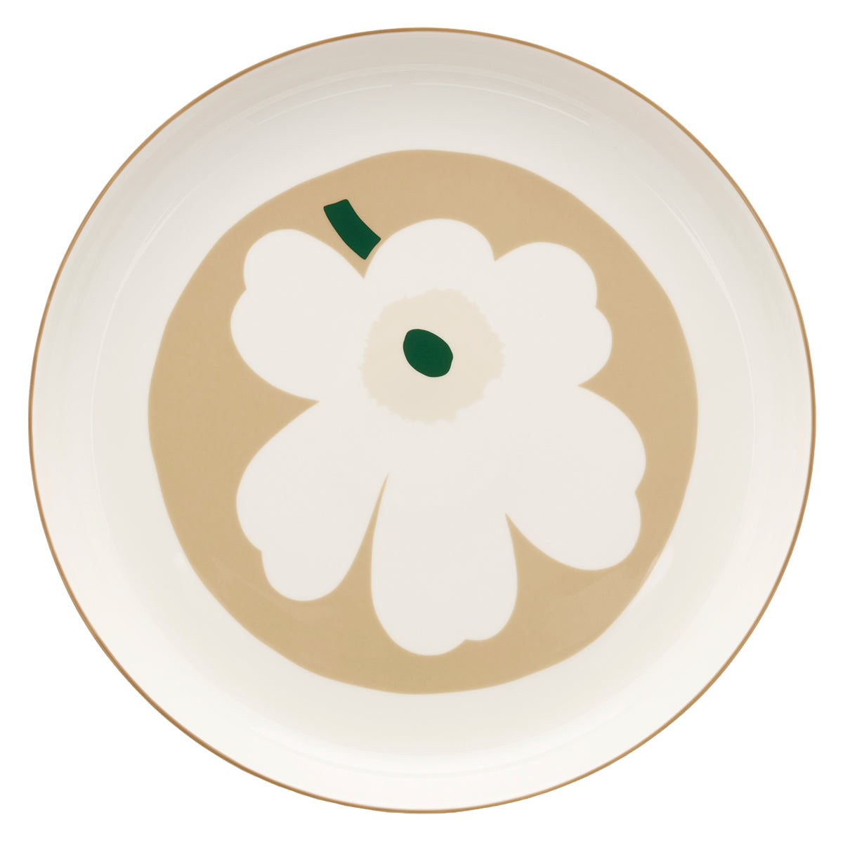 Marimekko Unikko White / Beige / Dark Green Serving Platter